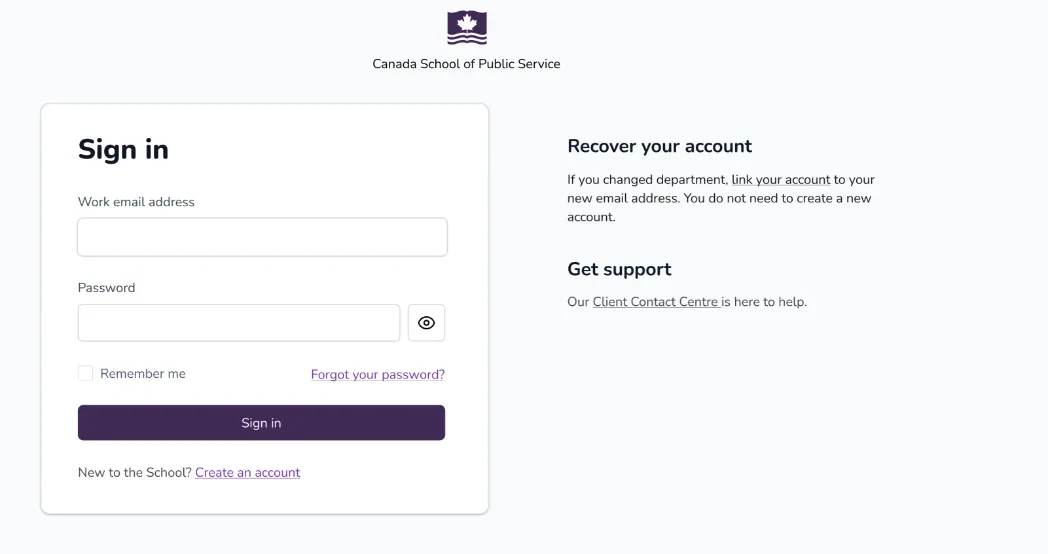 After: redesigned two-column account sign-in homepage