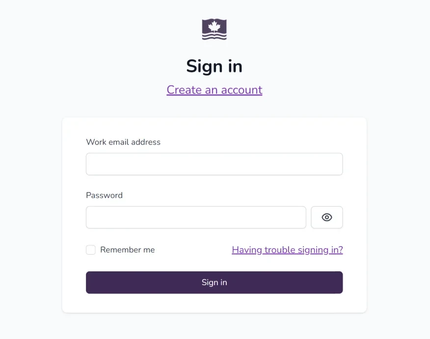 Before: original account sign-in homepage